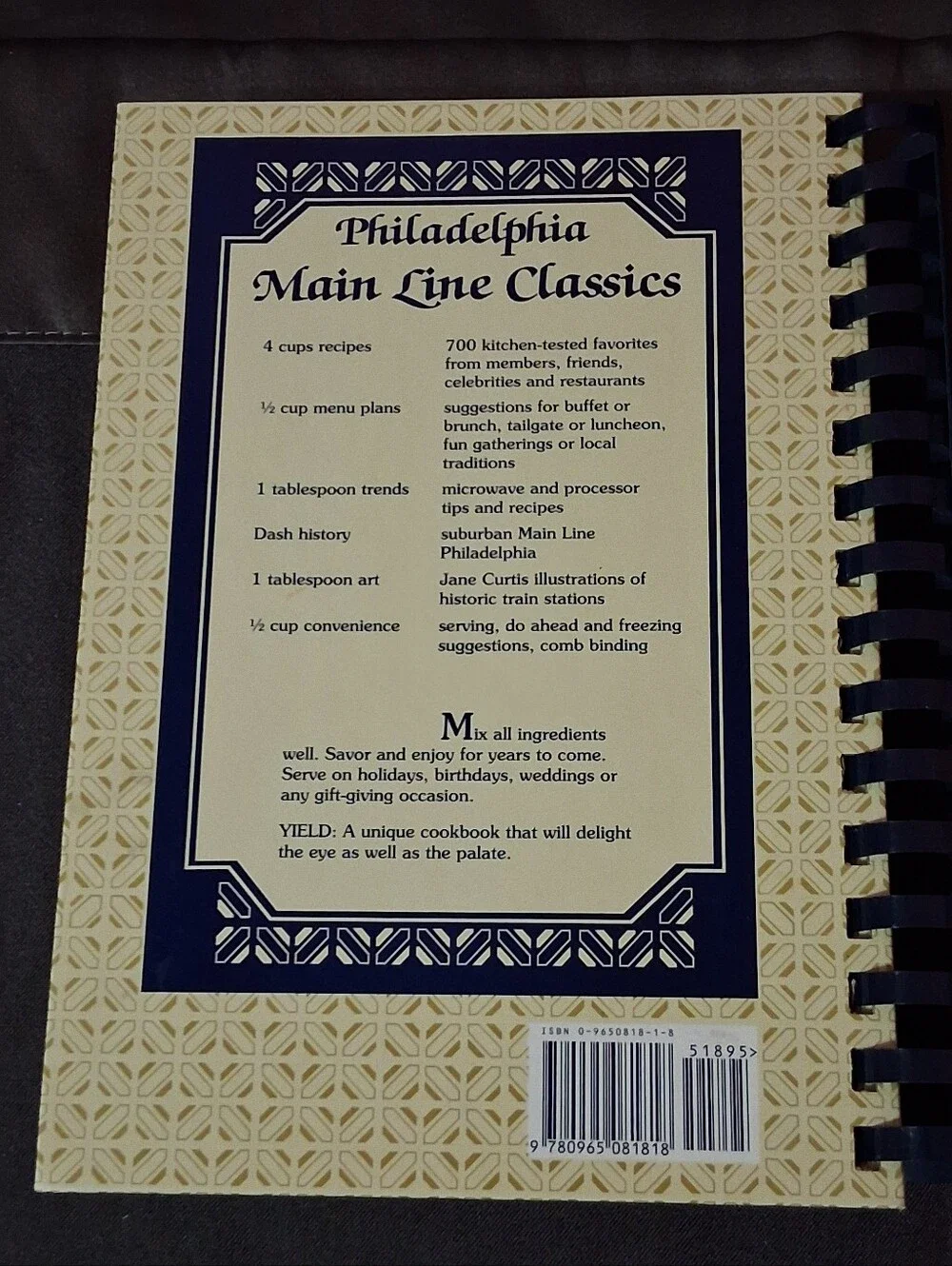 Philadelphia Main Line Classics Vintage Cookbook